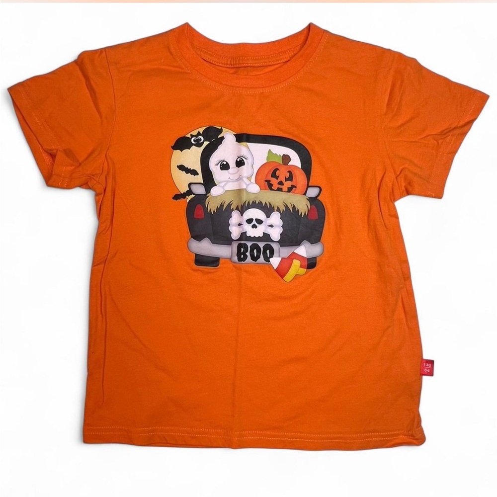 Spooky Orange Kids' T-Shirt with Halloween Design